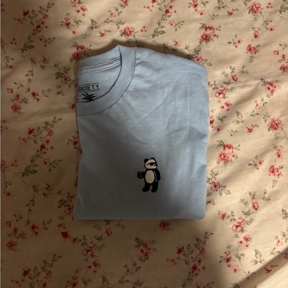 Riot Society Light Blue Tee with Panda Design